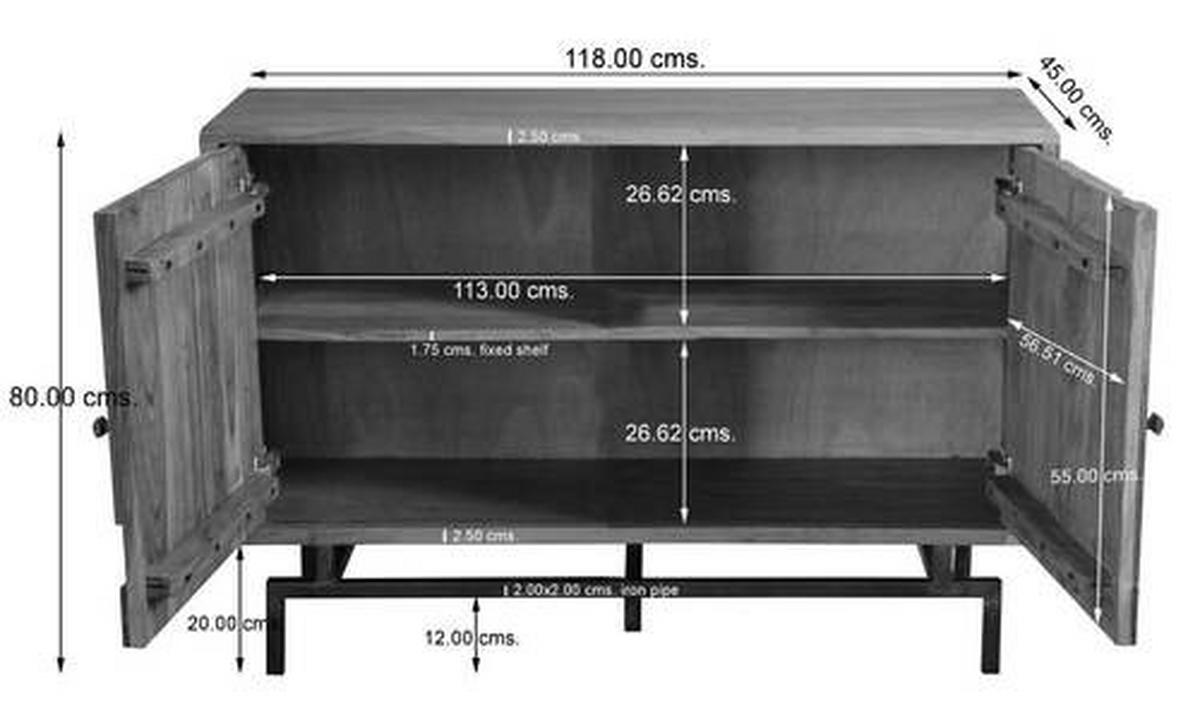 KOMMODE 118/80/45 cm  in Akaziefarben  - Dunkelgrau/Naturfarben, Natur, Holz/Metall (118/80/45cm) - MID.YOU