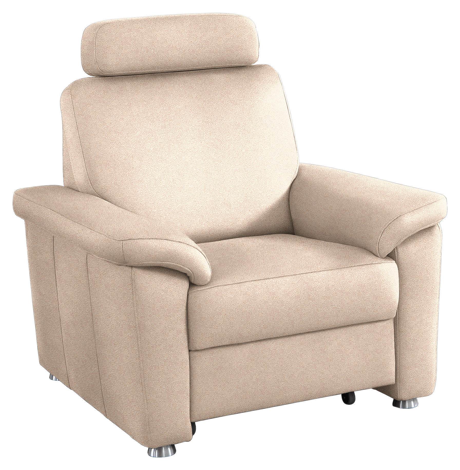 FERNSEHSESSEL Webstoff Beige  - Beige/Silberfarben, Konventionell, Textil/Metall (102/91/91-159cm) - Beldomo System