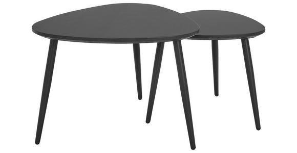 COUCHTISCHSET Akazie vollmassiv 74/68/45 cm Freiform Schwarz - Schwarz, Design, Holz/Metall (74/68/45cm) - Carryhome
