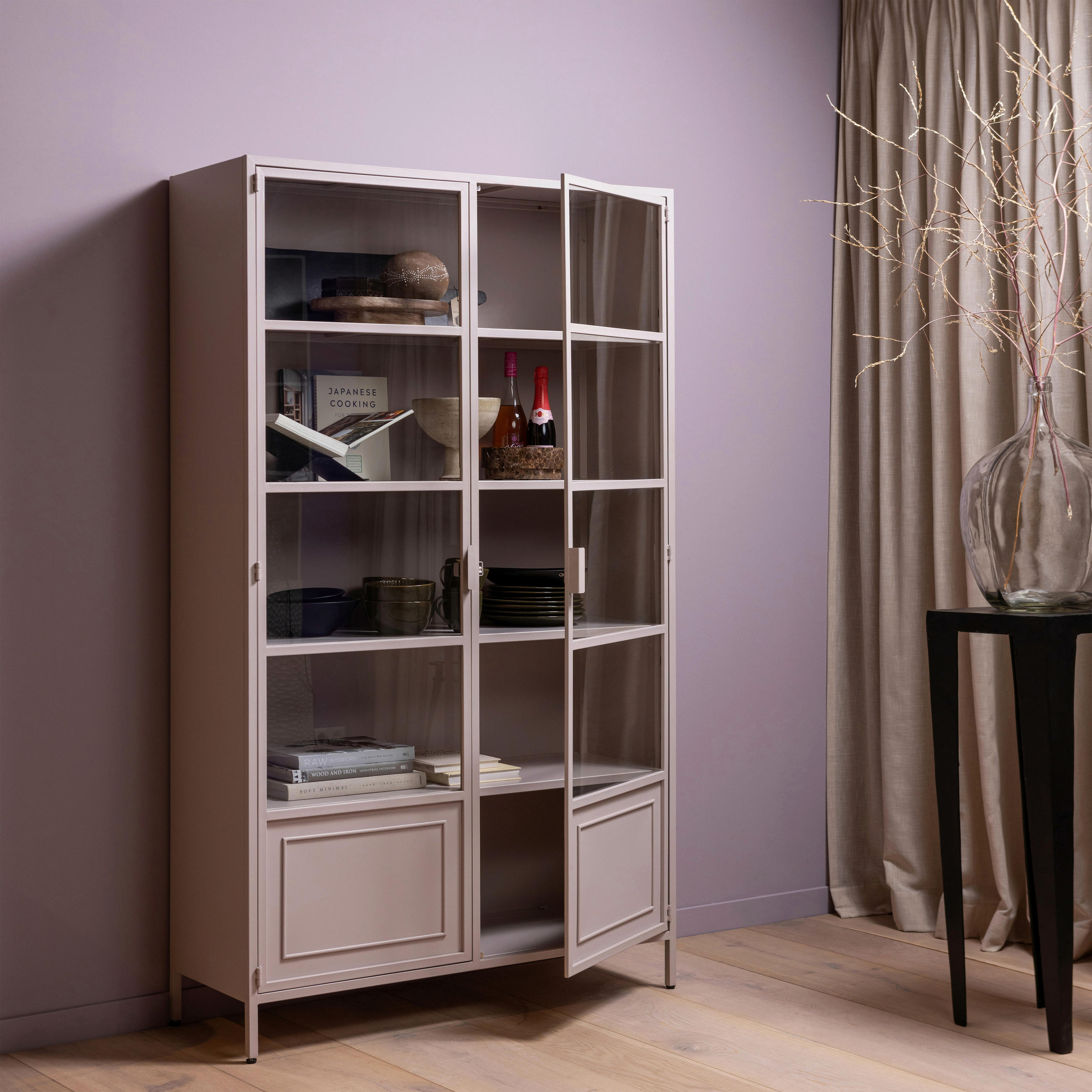 VITRINE in Pink  - Pink, Design, Glas/Metall (110/189/43cm) - Livetastic