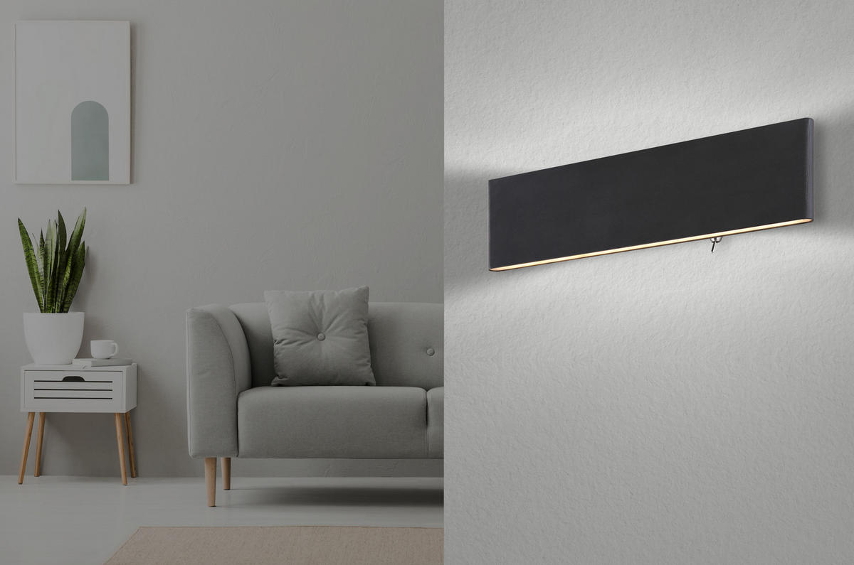 LED SVJETILJKA ZIDNA Siegfried  - bijela/crna, Basics, metal/plastika (29,5/4,5/8cm)