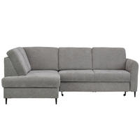 ECKSOFA Grau Chenille Schlaffunktion, Rücken echt, Stauraum  - Schwarz/Grau, MODERN, Holz/Textil (184/241cm) - Carryhome