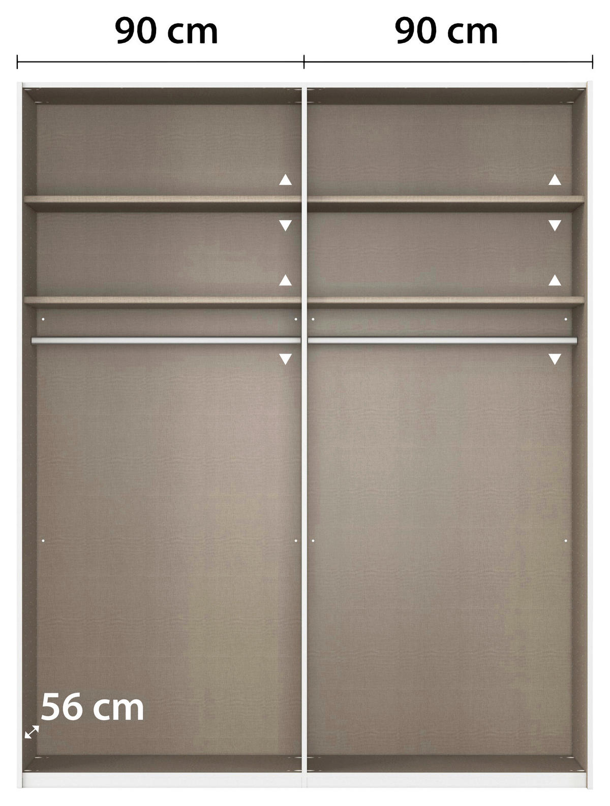 SCHWEBETÜRENSCHRANK 181/223/68 cm 2-türig Champagner, Schwarz  - Champagner/Schwarz, KONVENTIONELL, Glas/Holzwerkstoff (181/223/68cm) - Novel