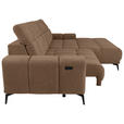 ECKSOFA inkl.Funktionen Hellbraun Chenille  - Hellbraun/Schwarz, MODERN, Textil/Metall (300/195cm) - Xora