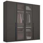 DREHTÜRENSCHRANK  in Graphitfarben  - Graphitfarben, Trend, Glas/Holzwerkstoff (201/235/60cm) - Novel