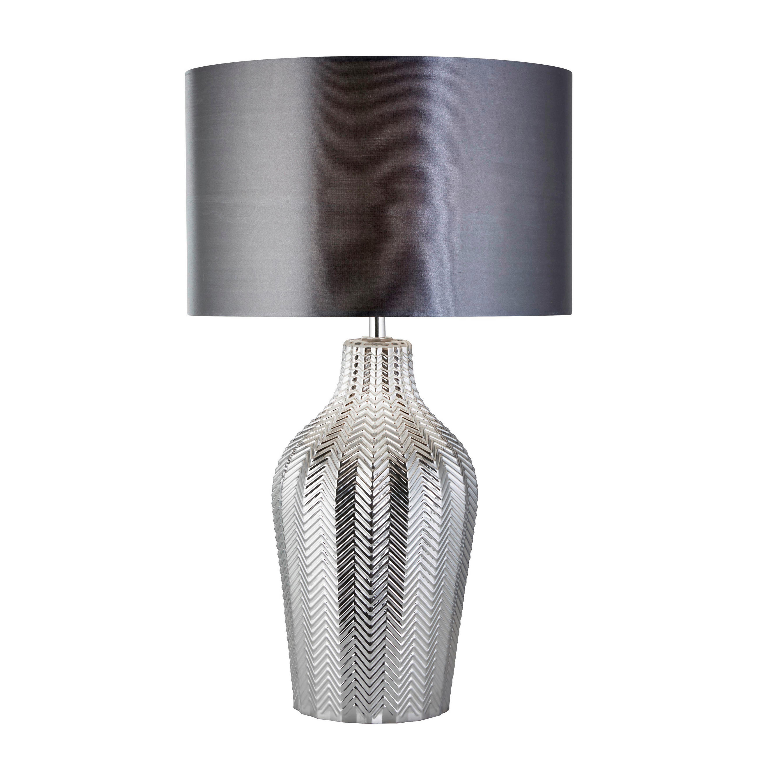 TISCHLEUCHTE Chevron 31.5/31,5/52 cm   - Chromfarben/Silberfarben, LIFESTYLE, Textil/Metall (31.5/31,5/52cm)