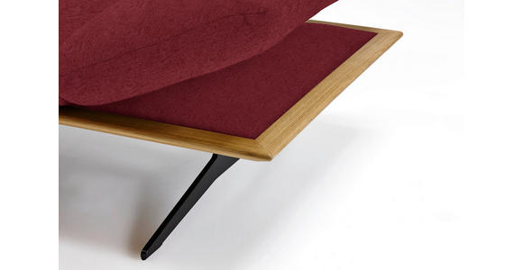 ECKSOFA in Flachgewebe Rot  - Rot/Schwarz, Design, Holz/Textil (159/314cm) - Dieter Knoll