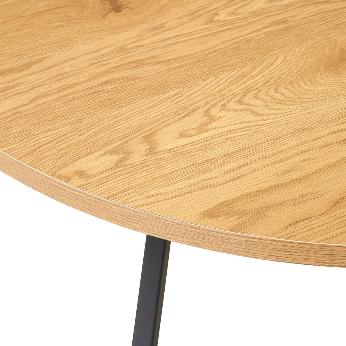 ESSTISCH oval Schwarz, Eichefarben  - Eichefarben/Schwarz, KONVENTIONELL, Holzwerkstoff/Metall (180/75/100cm) - MID.YOU