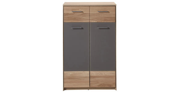 SCHUHSCHRANK 63/102/38 cm - Edelstahlfarben/Eichefarben, Natur, Holz/Holzwerkstoff (63/102/38cm) - Voleo