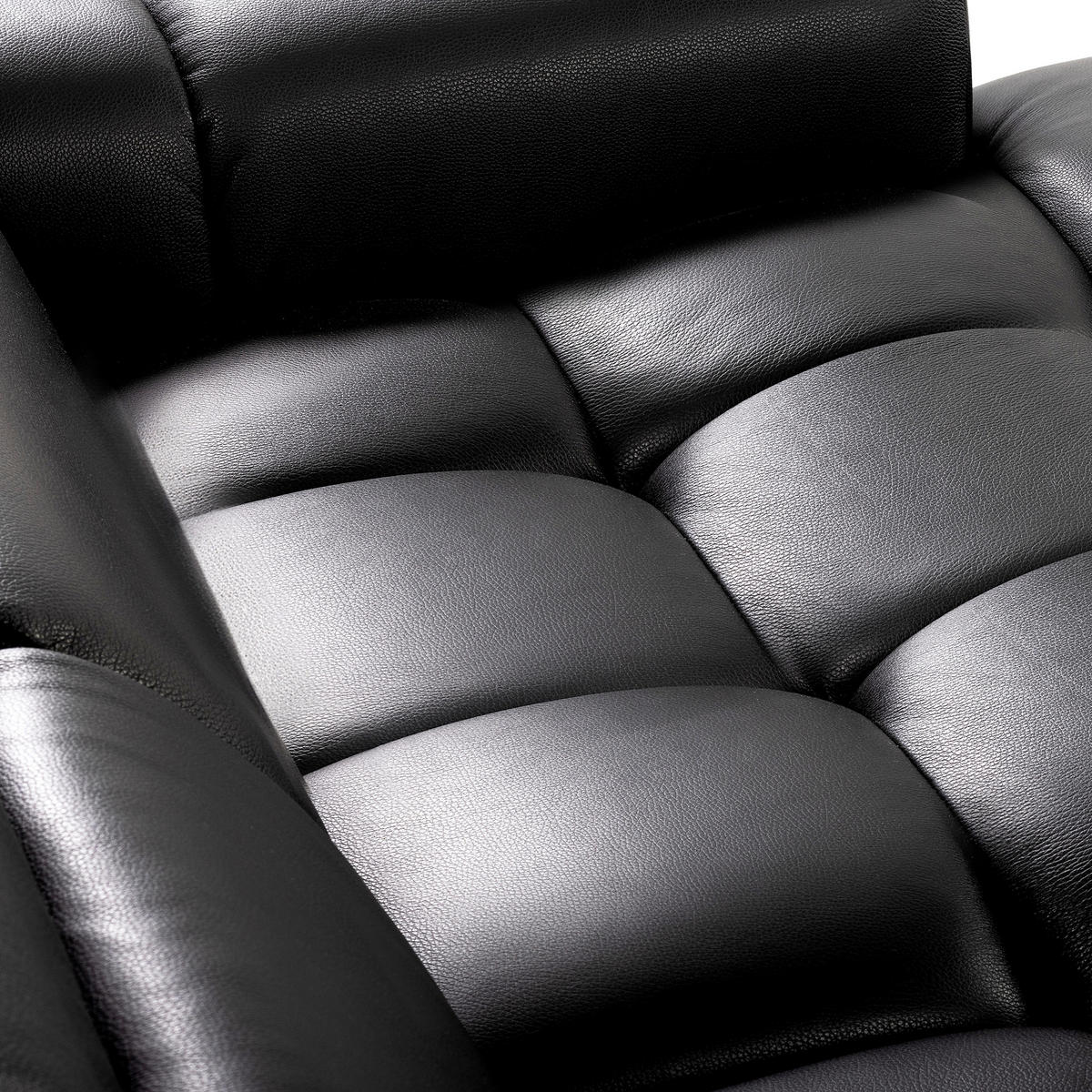 ECKSOFA  Echtleder Schwarz  - Schwarz, Design, Leder/Kunststoff (274/177cm) - Livetastic