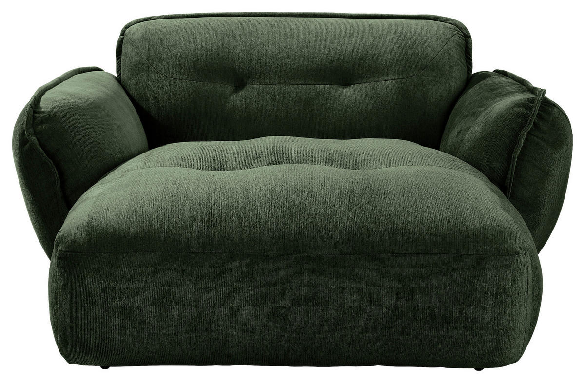 XXL-SESSEL in Chenille Dunkelgrün  - Dunkelgrün/Schwarz, Modern, Kunststoff/Textil (182/87/184cm) - Trendmanufaktur