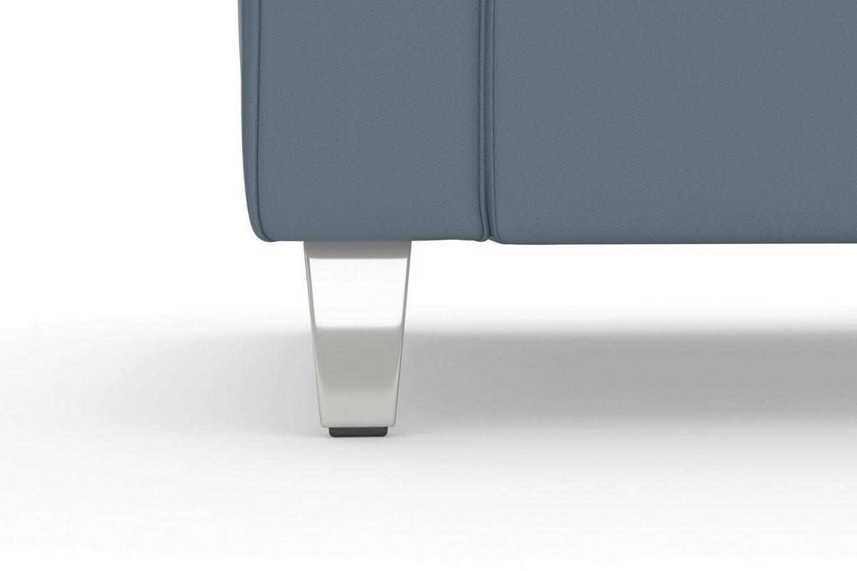 ECKSOFA 194/245 cm ARNGAST E in Echtleder Graublau Kopfteilverstellung  194/245 cm  - Chromfarben/Graublau, Basics, Leder/Textil (194/245cm) - Sit & More