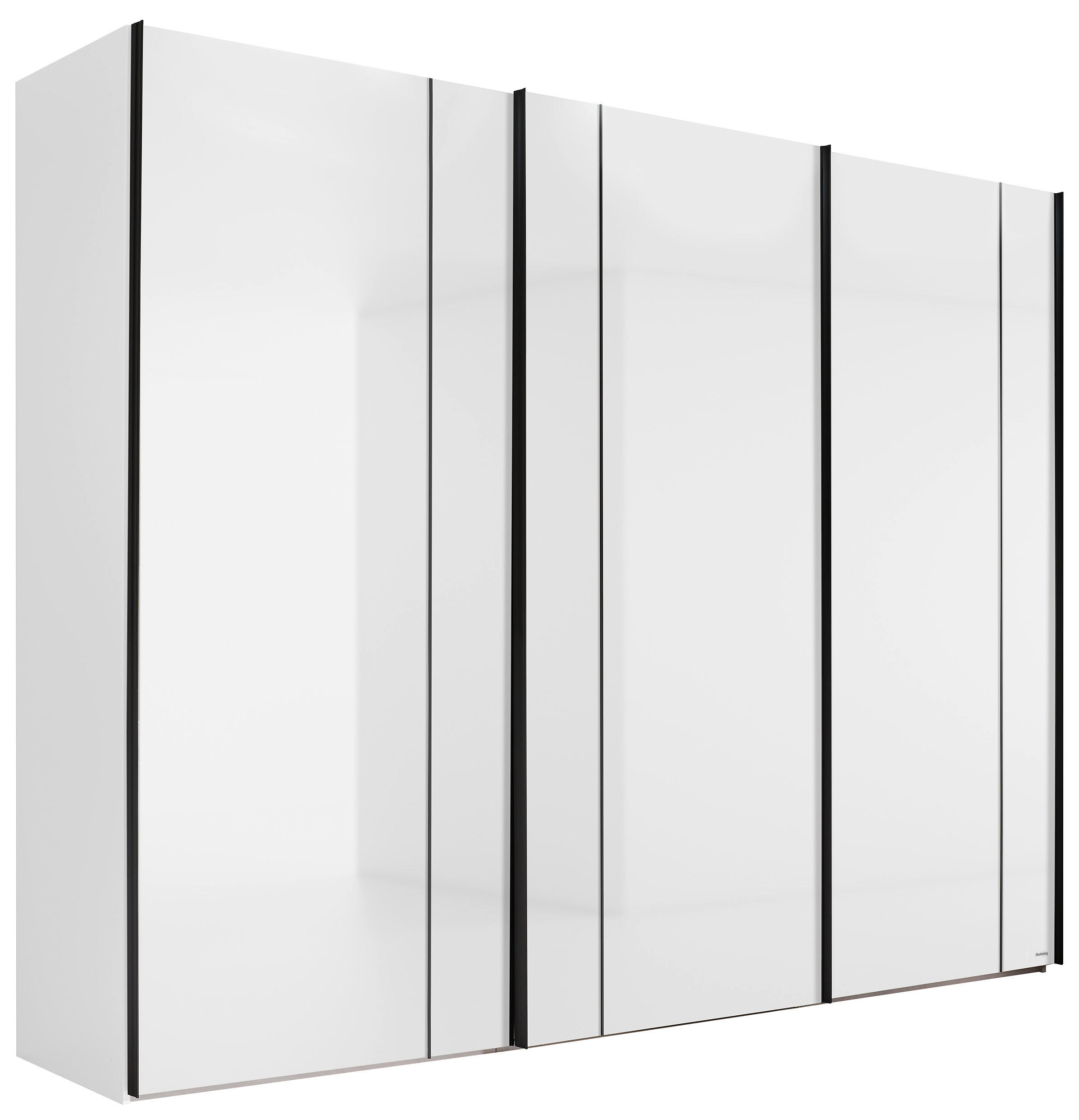 SCHWEBETÜRENSCHRANK 298/240/68 cm 3-türig Weiß  - Schwarz/Weiß, Design, Glas/Holzwerkstoff (298/240/68cm) - Musterring