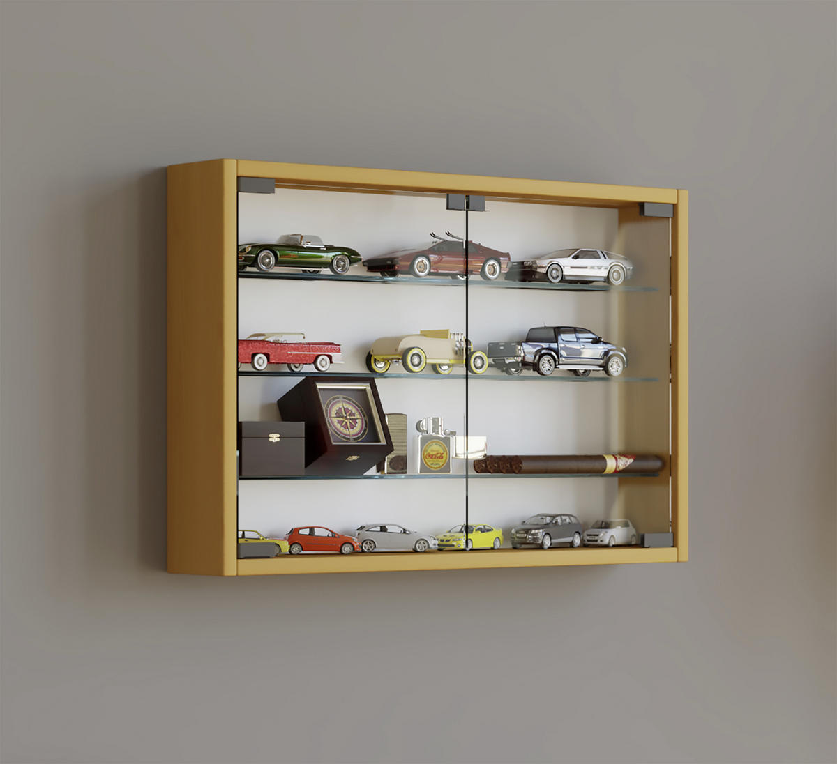 HÄNGEVITRINE in Buchefarben  - Transparent/Buchefarben, KONVENTIONELL, Glas/Holzwerkstoff (60/40/10cm) - MID.YOU