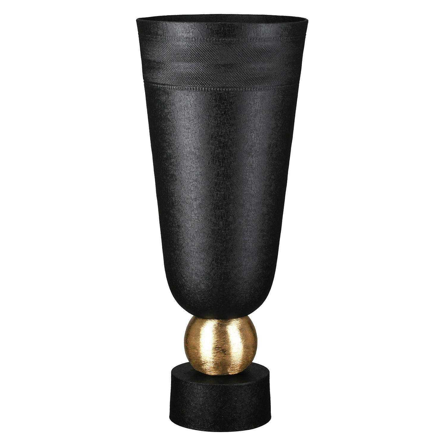 XXXLutz Bodenvase Nama Schwarz, Gold 48 cm
