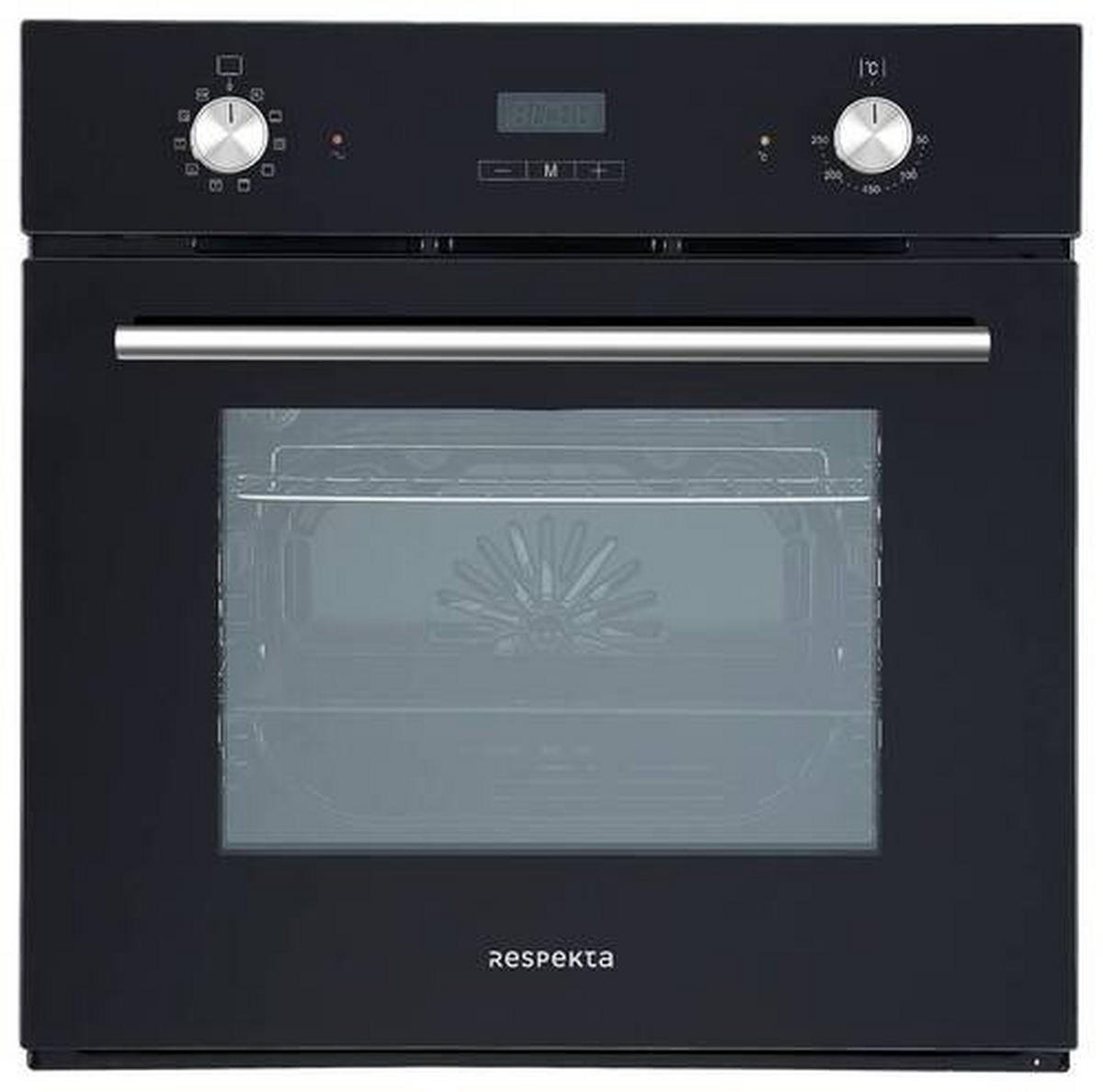 EINBAUBACKOFEN AB600-19  - Schwarz, Trend, Glas/Metall (59,5/59/55cm) - Respekta
