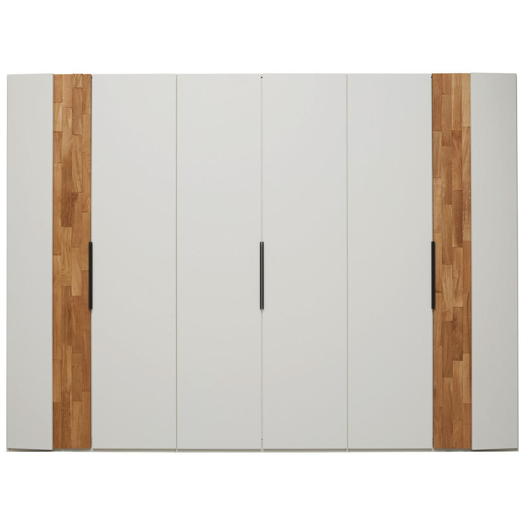 Thumbnail - Dieter Knoll Drehtürenschrank, Weiß, Wildeiche, Holzwerkstoff, Wildeiche, massiv, 6 Fächer, 301.9x223.3x62 cm, umfangrei...