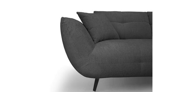 ECKSOFA Anthrazit Chenille Armlehnenkissen, Rücken echt, Sitztiefenverstellung  - Anthrazit/Schwarz, KONVENTIONELL, Textil/Metall (313/215cm) - Hom`in