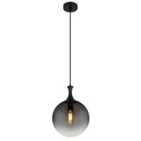 HÄNGELEUCHTE 25/141 cm    - Schwarz, Design, Glas/Kunststoff (25/141cm) - Globo