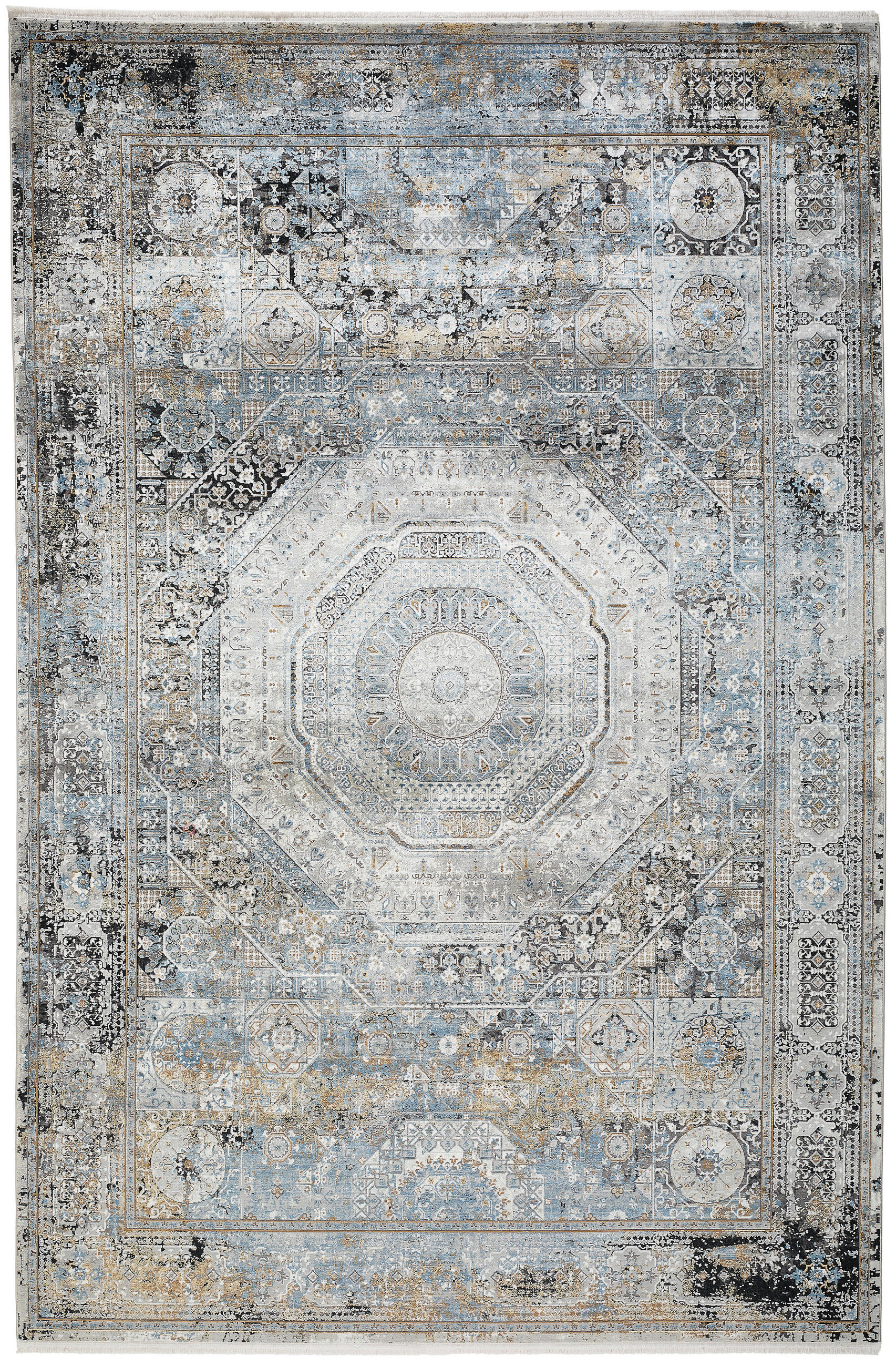 VINTAGE KOBEREC, 133/190 cm modrá, šedá - šedá/modrá, Design, textil (133/190cm) - Dieter Knoll