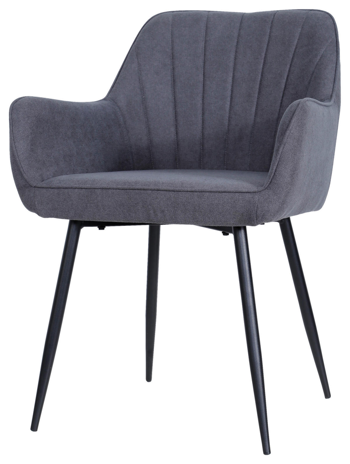 SCAUN CU BRAțE in negru, gri închis  - gri închis/negru, Modern, lemn/metal (57/79/58cm) - MID.YOU