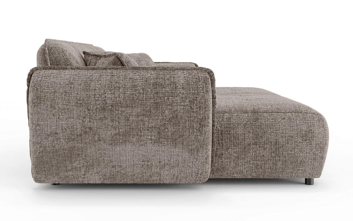 BIGSOFA NELIA Chenille Braun  - Schwarz/Braun, Design, Kunststoff/Textil (252/81/155cm) - P & B