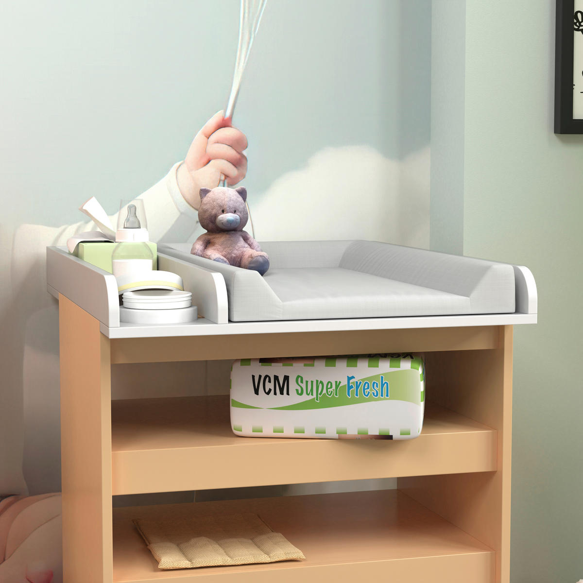 SKÖTBORDSÖVERDEL Malira  - vit, Basics, trämaterial (65/7/73cm) - MID.YOU