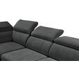 ECKSOFA Anthrazit Mikrovelours  - Anthrazit/Schwarz, KONVENTIONELL, Kunststoff/Textil (231/274cm) - Carryhome