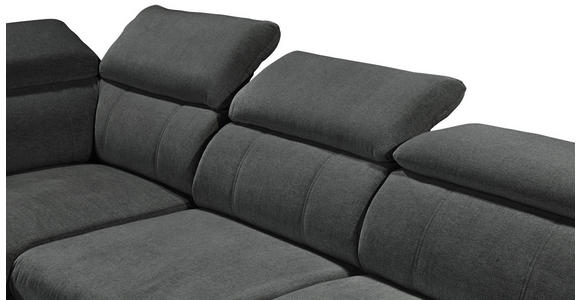 ECKSOFA Anthrazit Mikrovelours  - Anthrazit/Schwarz, KONVENTIONELL, Kunststoff/Textil (231/274cm) - Carryhome