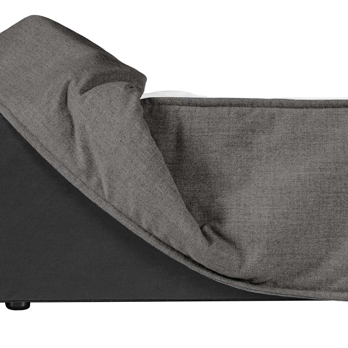 BOXSPRINGBETT 200/200 cm  in Anthrazit  - Anthrazit/Schwarz, Design, Textil (200/200cm) - home24