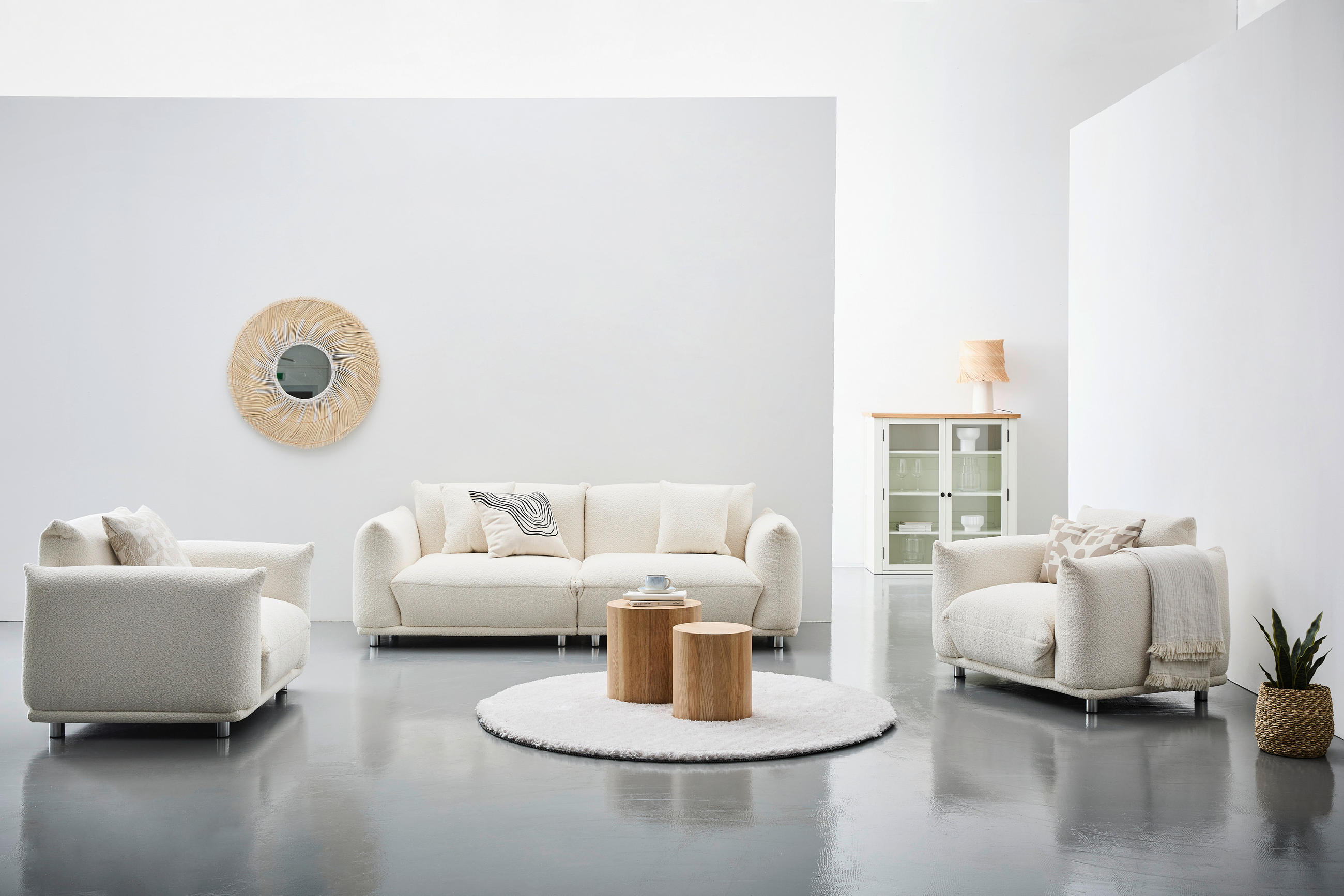 Thumbnail - Livetastic Sitzgarnitur, Weiß, Textil, 3-teilig, Füllung: Polyester, 218x103x75 cm, Wohnzimmer, Sofas & Couches, Sitzgar...