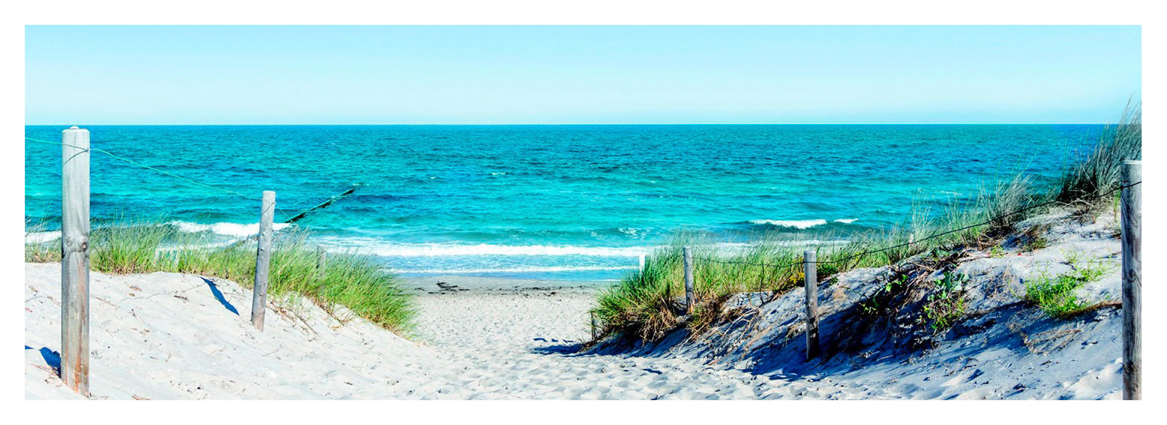 GLASBILD Strand & Meer  - Multicolor, KONVENTIONELL, Glas (98/33/1,4cm) - Euroart