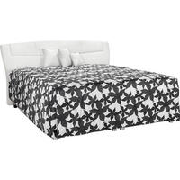 POLSTERBETT Matratze, gepolstertes Kopfteil, Lattenrost, Bettkasten, Tagesdecke, motorische Verstellbarkeit 200/200 cm  in Schwarz, Weiß  - Silberfarben/Schwarz, KONVENTIONELL, Textil/Metall (200/200cm) - Esposa