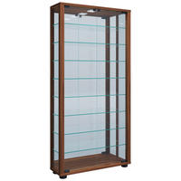 HÄNGEVITRINE in Nussbaumfarben  - Nussbaumfarben/Schwarz, Modern, Glas/Holzwerkstoff (59/114,3/18cm) - MID.YOU