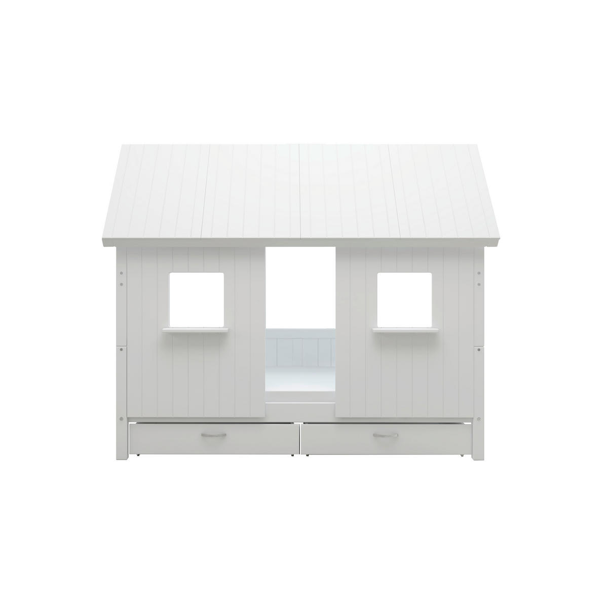 HAUSBETT 90/200 cm,  in Weiß, Rollrost, Bettschublade  - Weiß, MODERN, Holz (90/200cm) - Chameo