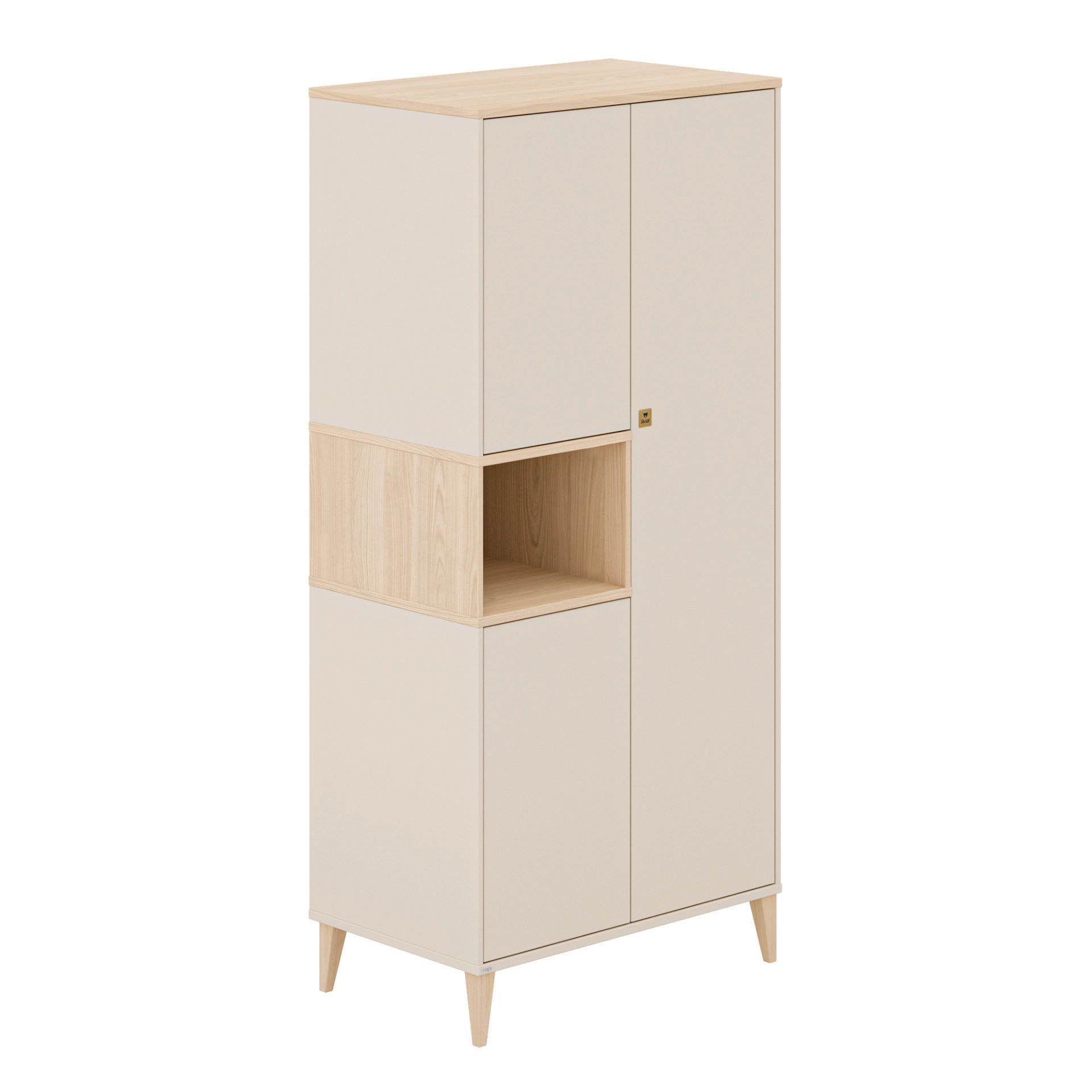 BABA RUHÁSSZEKRÉNY Mila & Ben  - bézs/bükk, Basics, faalapú anyag (94,8/205,8/58,2cm) - Paidi