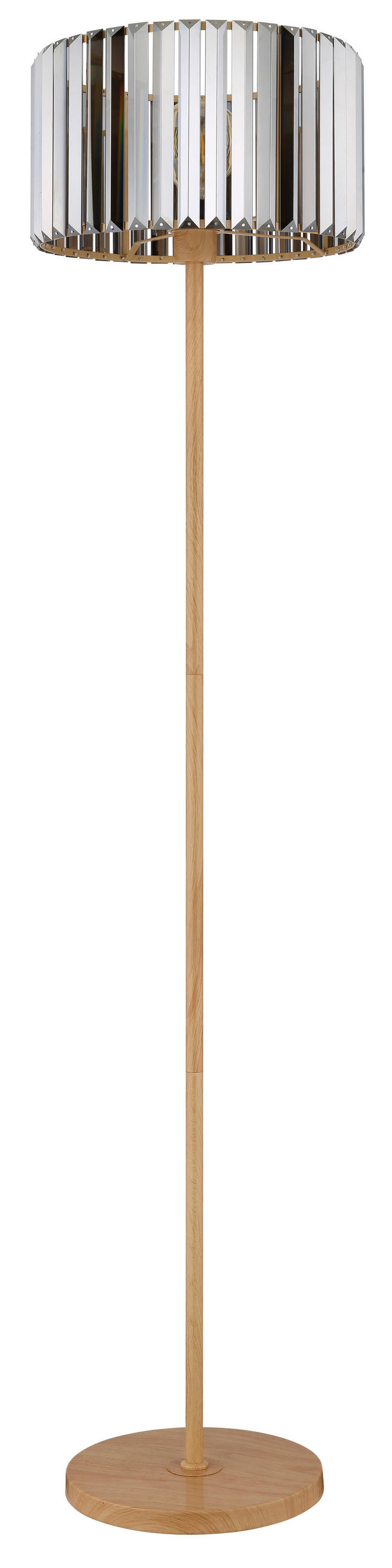 STOJACÍ LAMPA, 35/150 cm  - šedá/hnědá, Trend, kov/sklo (35/150cm)