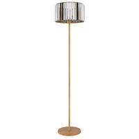 STOJACÍ LAMPA, 35/150 cm  - šedá/hnědá, Trend, kov/sklo (35/150cm)