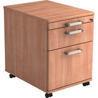 ROLLCONTAINER Nussbaumfarben  - Chromfarben/Nussbaumfarben, KONVENTIONELL, Holzwerkstoff/Kunststoff (42,8/59/58cm) - Venda