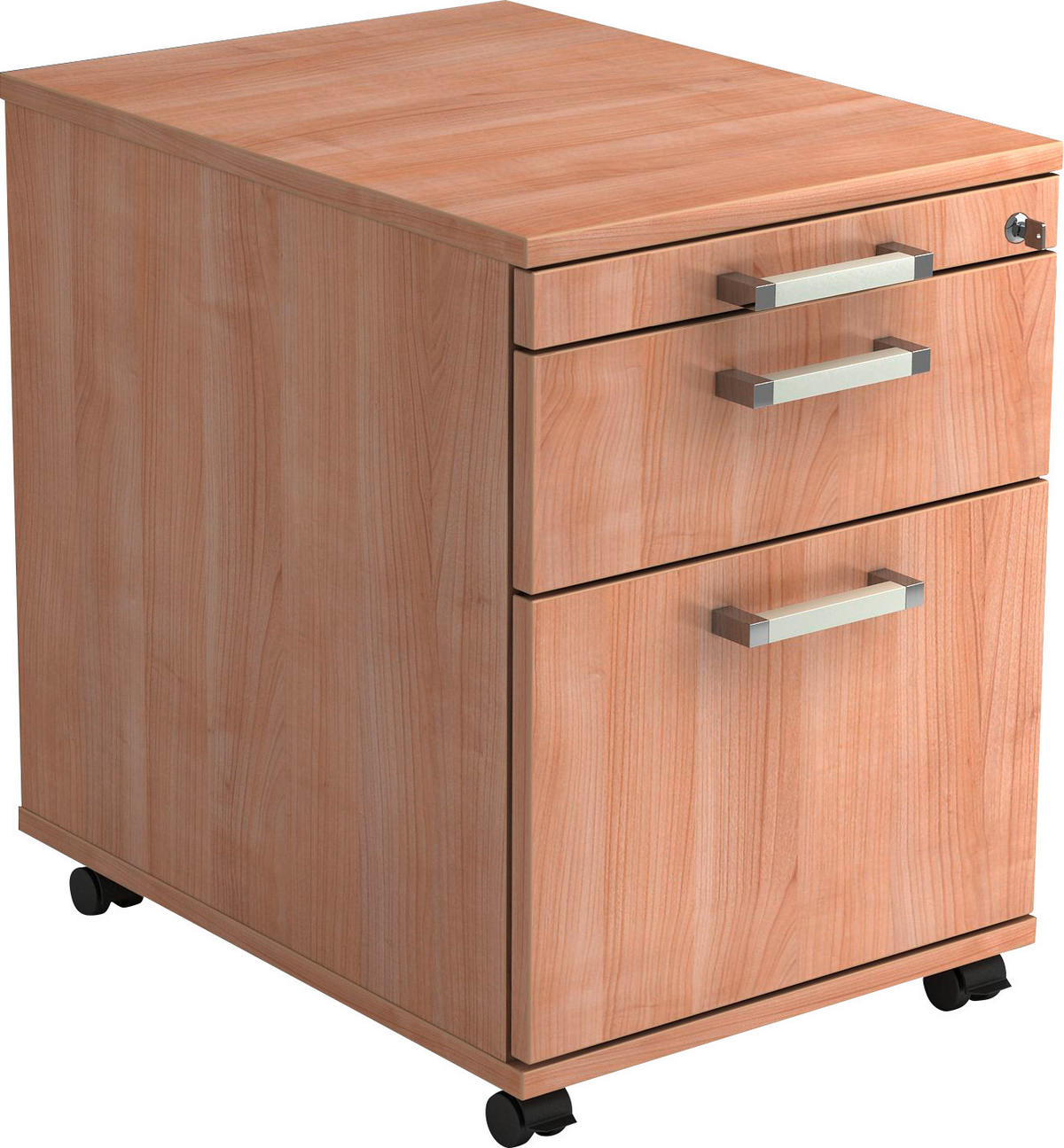 ROLLCONTAINER Nussbaumfarben  - Chromfarben/Nussbaumfarben, KONVENTIONELL, Holzwerkstoff/Kunststoff (42,8/59/58cm) - Venda