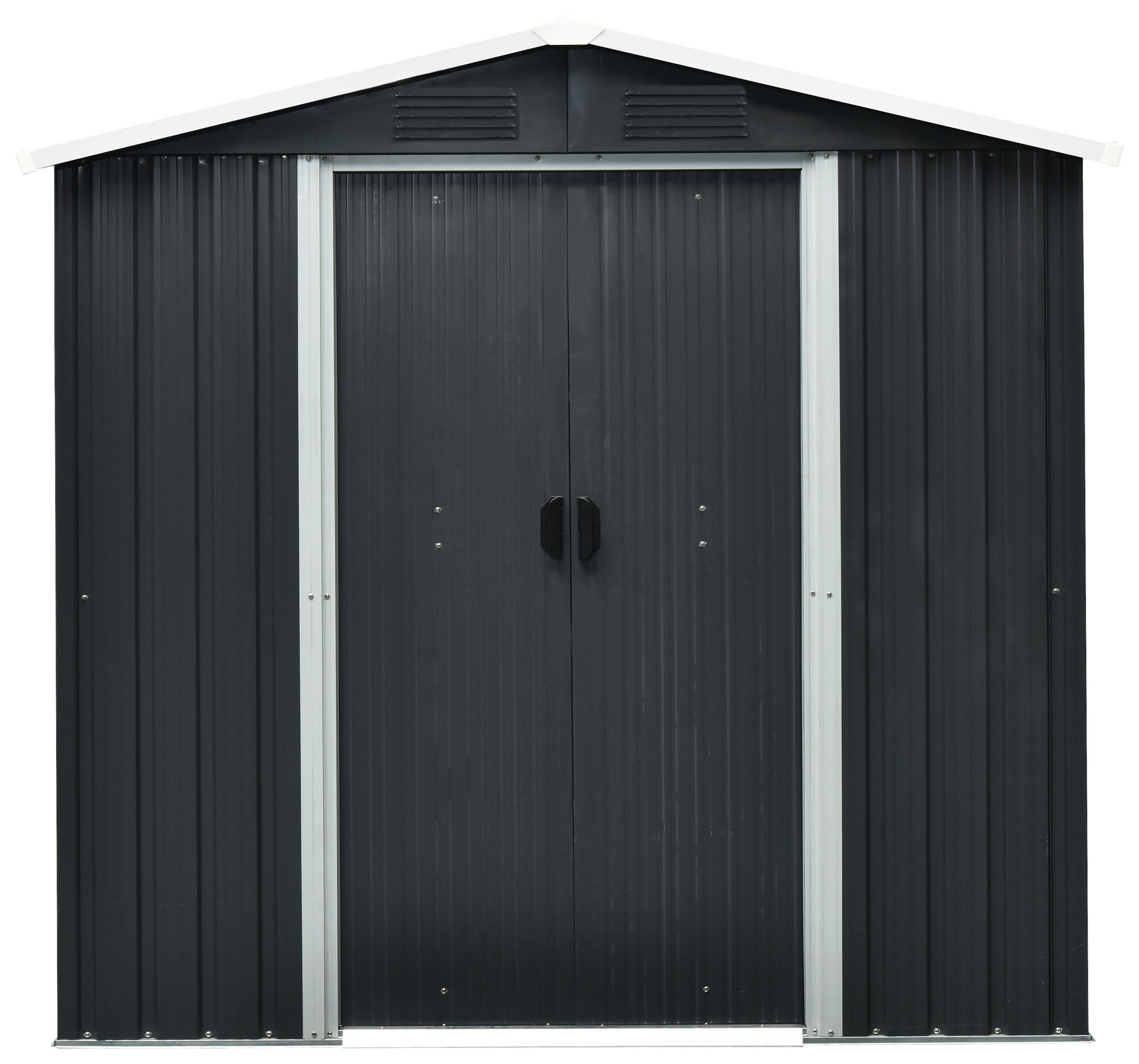 GERÄTEHAUS 194/184/110 cm  - Anthrazit/Weiß, Basics, Metall (194/184/110cm)