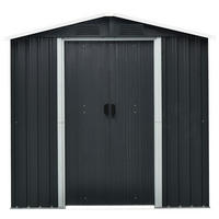 GERÄTEHAUS 194/184/110 cm  - Anthrazit/Weiß, Basics, Metall (194/184/110cm)
