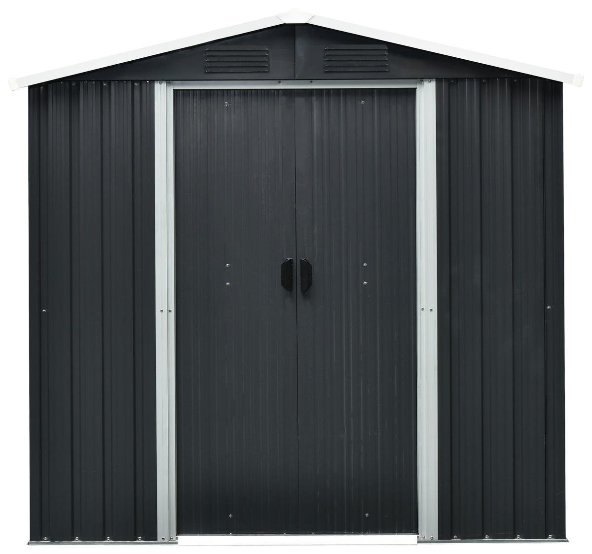 GERÄTEHAUS 194/184/110 cm  - Anthrazit/Weiß, Basics, Metall (194/184/110cm)