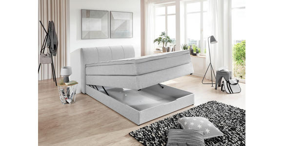 BOXSPRINGBETT 140/200 cm  in Silberfarben  - Silberfarben, KONVENTIONELL, Textil (140/200cm) - Carryhome
