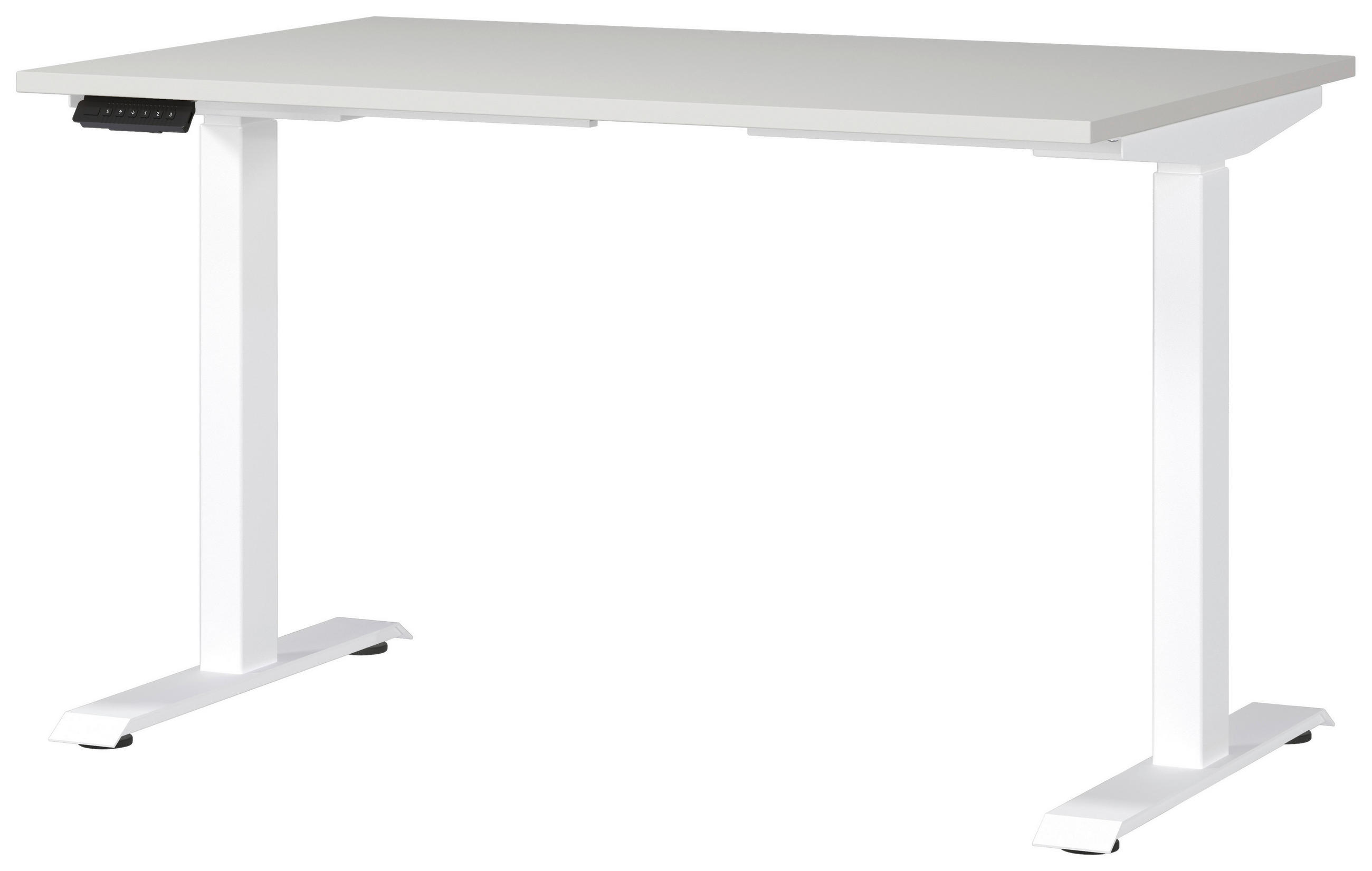 SCHREIBTISCH 120/80/72-118 cm  in Weiß, Hellgrau  - Hellgrau/Weiß, MODERN, Holzwerkstoff/Metall (120/80/72-118cm) - Novel