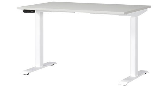SCHREIBTISCH 120/80/72-118 cm in Weiß, Hellgrau - Hellgrau/Weiß, MODERN, Holzwerkstoff/Metall (120/80/72-118cm) - Novel