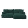 ECKSOFA Dunkelgrün Cord  - Dunkelgrün/Schwarz, MODERN, Textil (265/180cm) - P & B