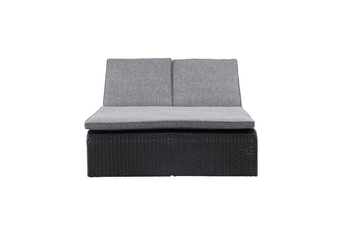 SONNENLIEGE 119/32/196 cm  - Dunkelgrau/Schwarz, MODERN, Kunststoff/Textil (119/32/196cm) - Gardenson