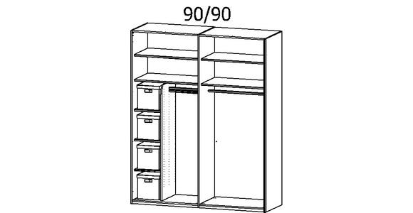 SCHWEBETÜRENSCHRANK  in Graphitfarben  - Graphitfarben, Design, Glas/Holzwerkstoff (181/223/68cm) - Xora