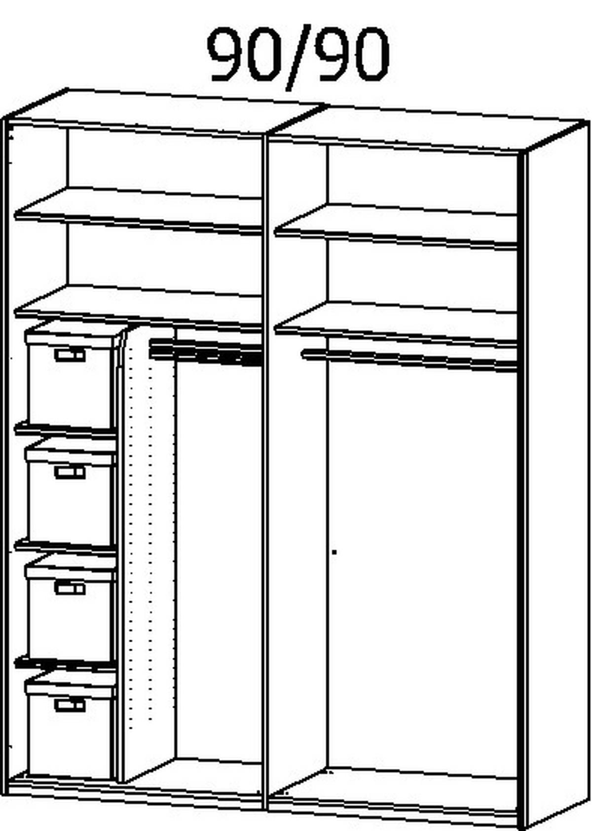 SCHWEBETÜRENSCHRANK 181/223/68 cm 2-türig Weiß  - Weiß, Design, Glas/Holzwerkstoff (181/223/68cm) - Xora